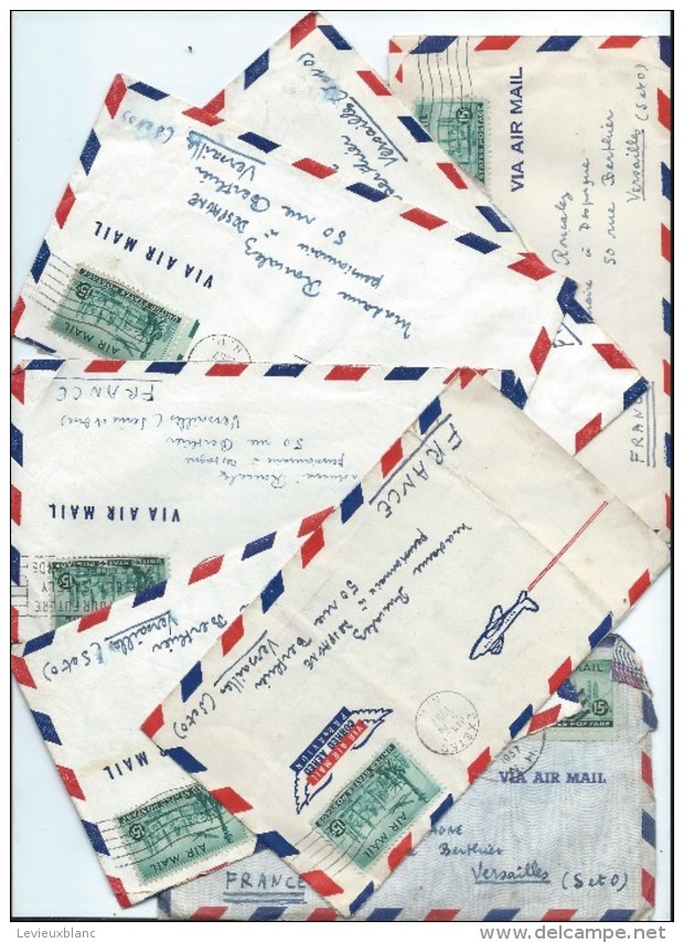 7 Lettres Affranchies/USA/EXETER/Versailles/Enveloppes + Lettres/D'un Fils à Sa Mére/Roncalez/1957   TIMB71 - Lettres & Documents