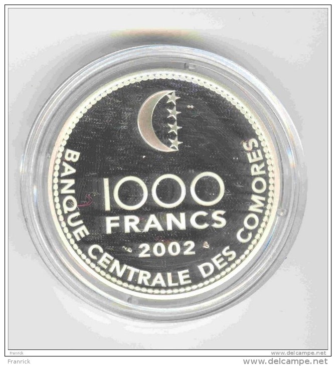COIN/MUNZE 1000 FRANCS COMORES - MOSQUEE - ISLAM - LE FRANC APRES L'EURO ARGENT B E 2002 - Comores
