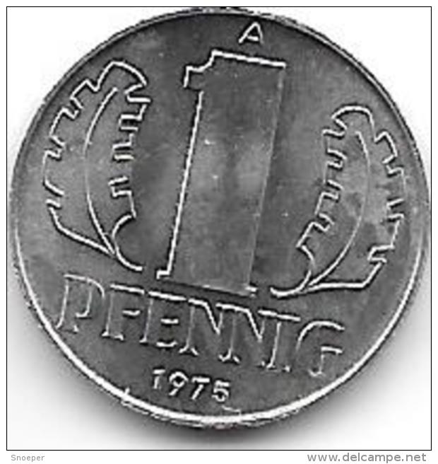 DDR1 Pfennig 1975     Km  8.1  Unc - 1 Pfennig