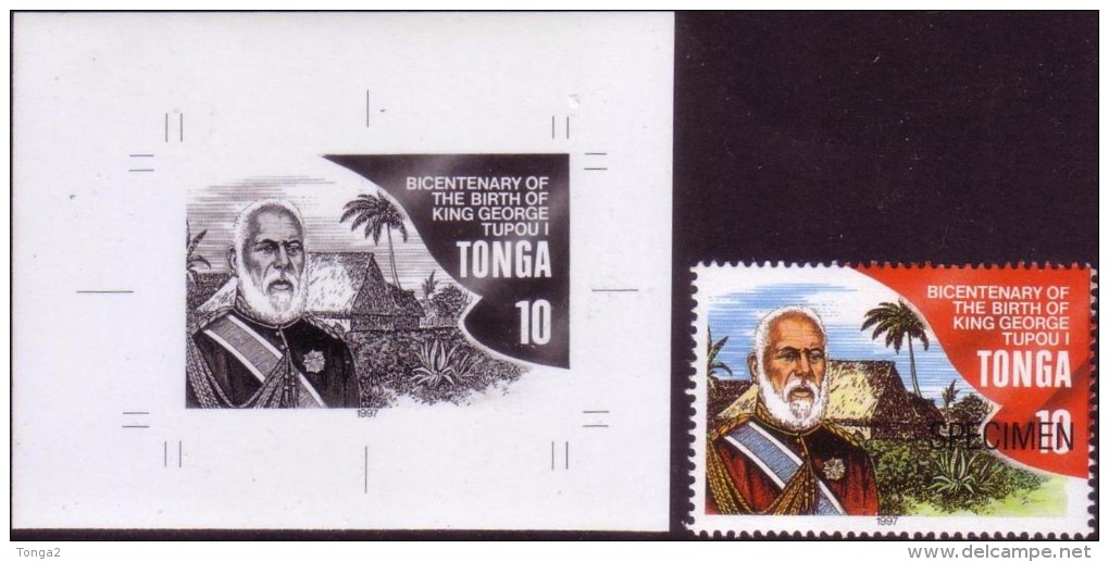 Tonga 1997 - King Tupou 1 Became Christian - Wesley Missionaries Preached To Him - Proof + Specimen - Tonga (1970-...)
