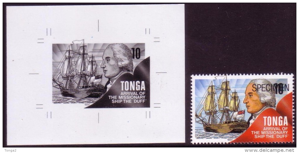 Tonga 1997 Wesley Missionary Ship The Duff Arriving In 1797 - Proof + Specimen - Details In Item Description - Tonga (1970-...)