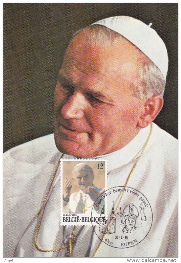 Carte-Maximum BELGIQUE  N° Yvert 2166 (JEAN-PAUL II) Obl Sp Ill Eupen - 1981-1990