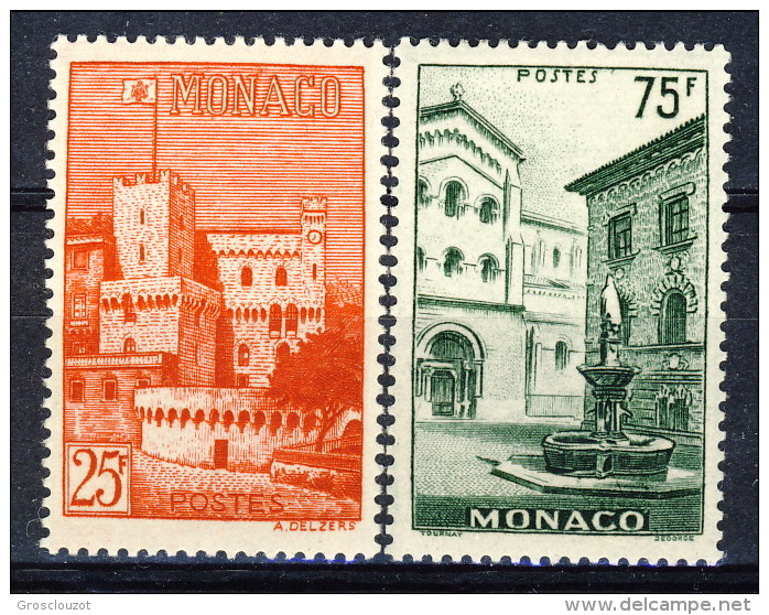 Monaco 1954 Serie N. 397-398 Vedute MLH Catalogo € 9,60 - Nuovi