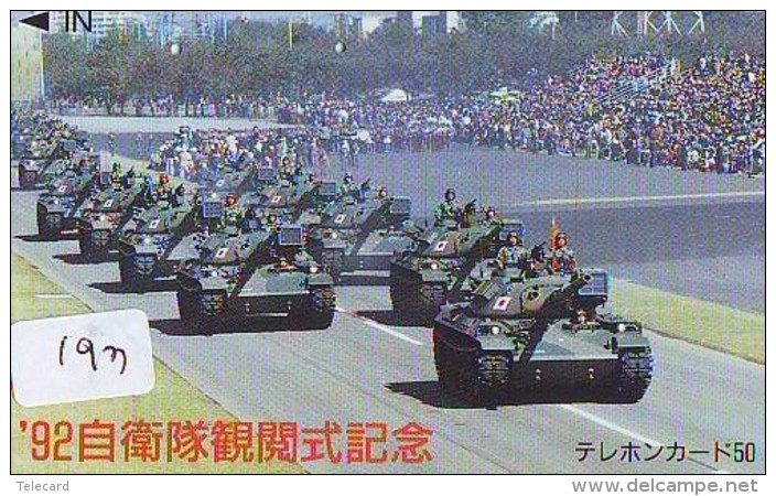 Télécarte JAPON * WAR TANK (193) MILITAIRY LEGER ARMEE PANZER Char De Guerre * KRIEG * JAPAN Phonecard Army - Army