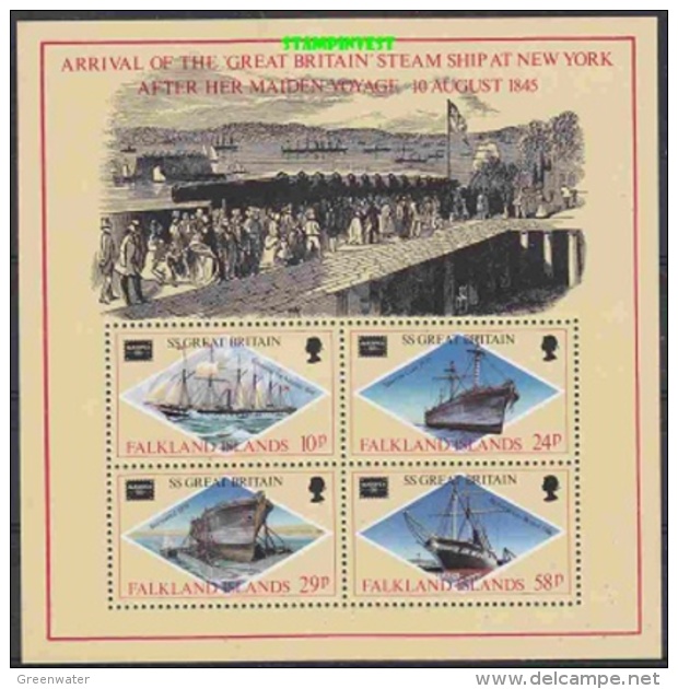 Falkland Islands 1986 Ameripex / Ss Great Britain M/S  ** Mnh (27753) - Falkland