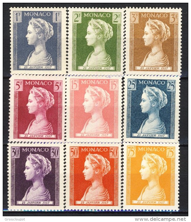 Monaco 1957 Serie N. 478-486 Grace MNH Catalogo € 11,80 - Nuovi