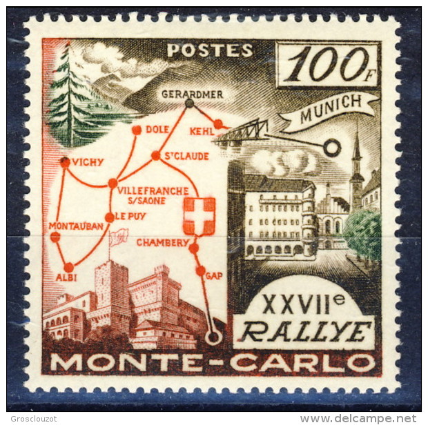 Monaco 1958 N. 491 F. 10 XXVII Rally Di Montecarlo MNH Catalogo € 11,50 - Ungebraucht