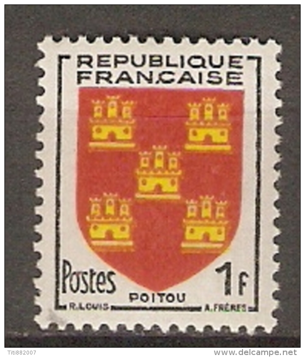 FRANCE    -  1953 .  Y&T N° 952 **.     ARMOIRIES  /  BLASONS   -    POITOU - Unused Stamps