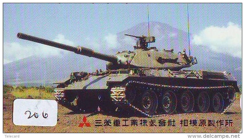 Télécarte JAPON * WAR TANK (206) MILITAIRY LEGER ARMEE PANZER Char De Guerre * KRIEG * JAPAN Phonecard Army - Armee