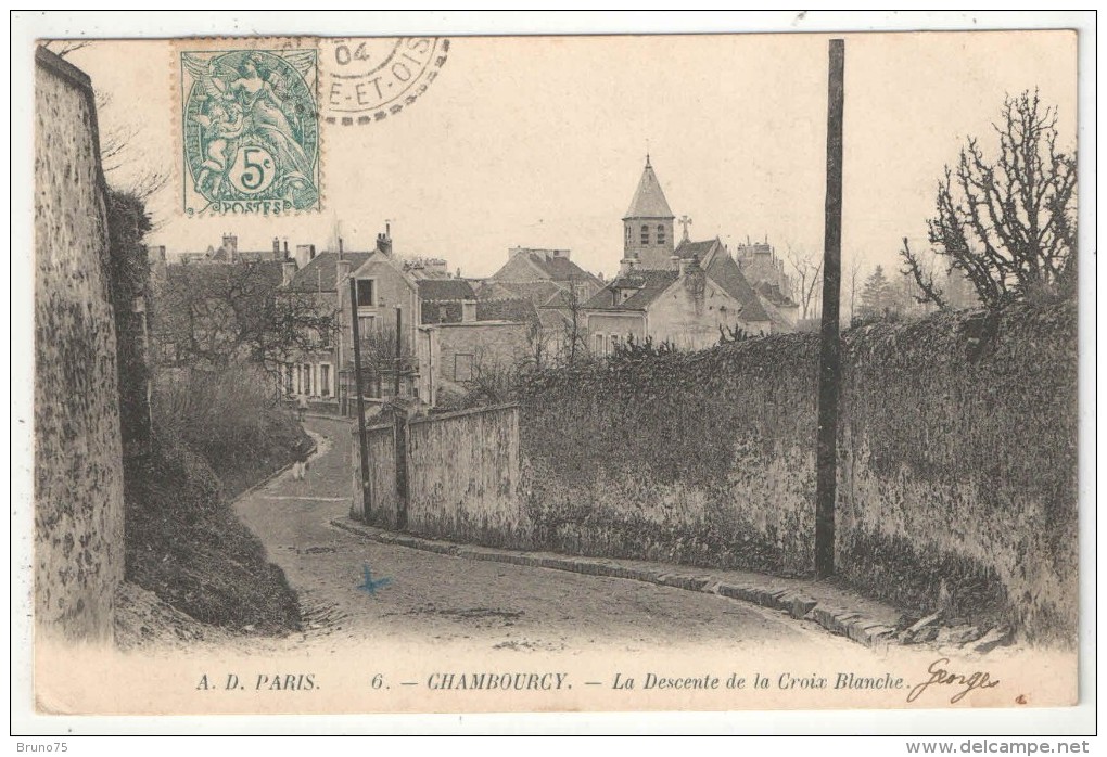 78 - CHAMBOURCY - La Descente De La Croix Blanche - AD 6 - 1904 - Chambourcy