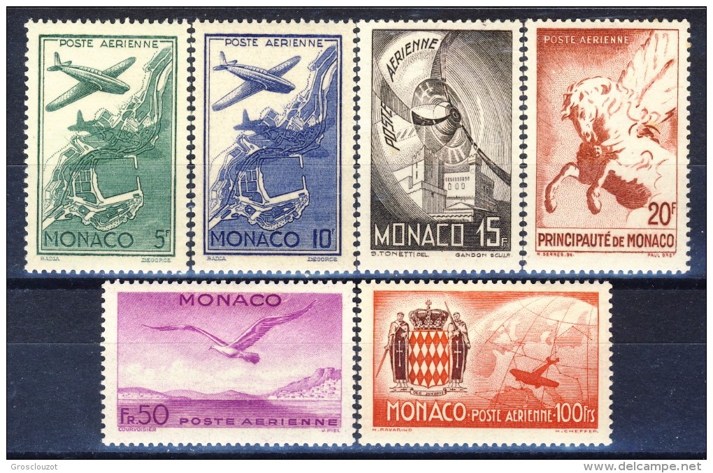 Monaco Posta Aerea 1941 Serie N. 2-7 Simboli MNH Catalogo € 16 - Posta Aerea