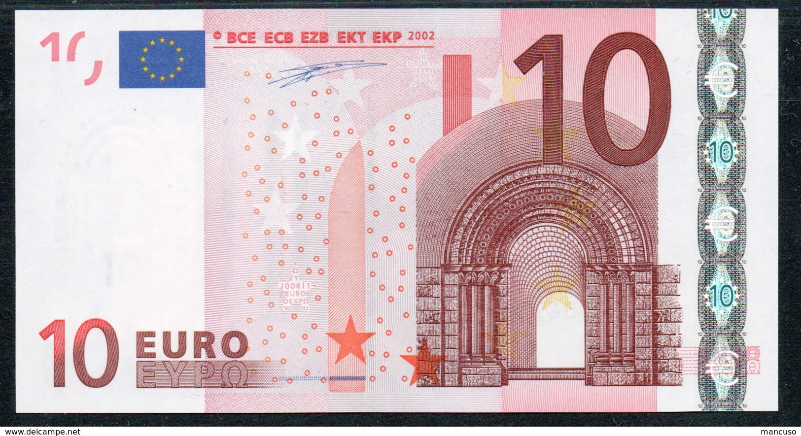 RARE  S  ITALIA  10 EURO  J004   DUISENBERG   UNC - 10 Euro