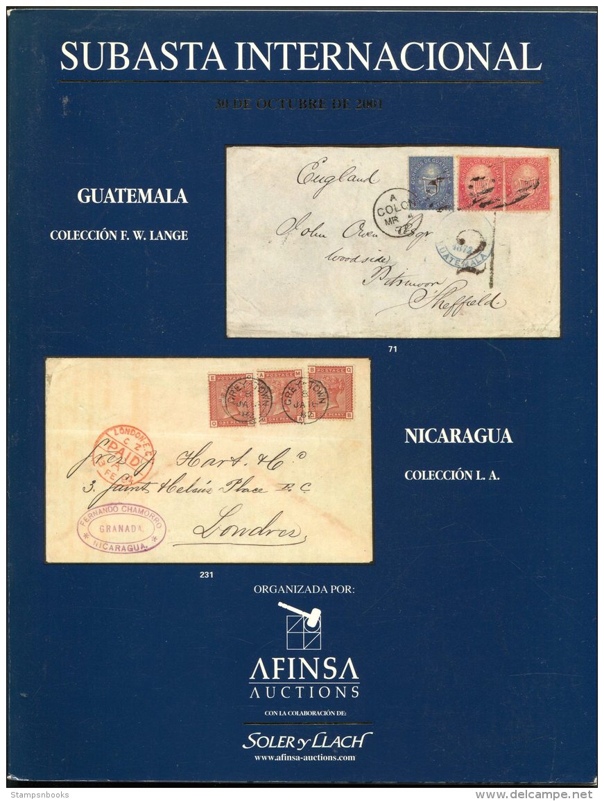 2001 Subasta Internacional Auction: Guatemala (Lange), Nicaragua (+ Prices Realised) - Catalogues For Auction Houses