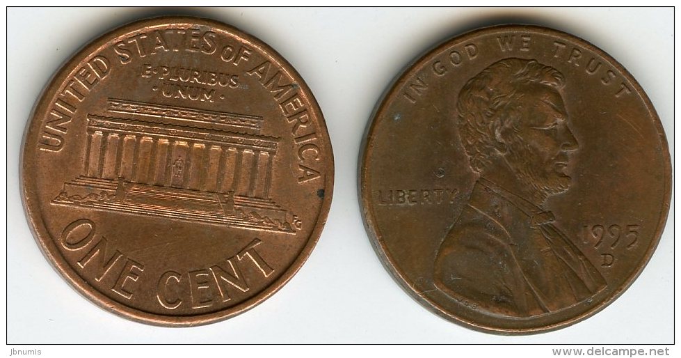 Etats-Unis USA 1 Cent 1995 D KM 201b - 1959-…: Lincoln, Memorial Reverse