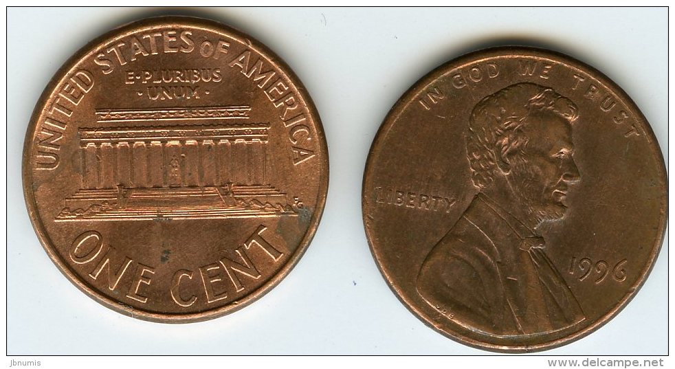 Etats-Unis USA 1 Cent 1996 KM 201b - 1959-…: Lincoln, Memorial Reverse