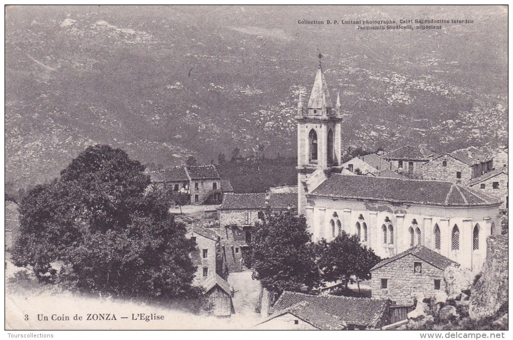 CPA 20 CORSE @ ZONZA En 1914 @ Un Coin Près De L'Eglise N° 3 - D.P Luciani (Calvi) Jacquemin Giudicelli Négociant - Autres & Non Classés