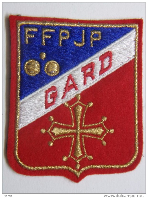 Ecusson Tissu - Feutrine Brodée - GARD - FFPJP - PETANQUE Et Jeu Provençal - Ecussons Tissu