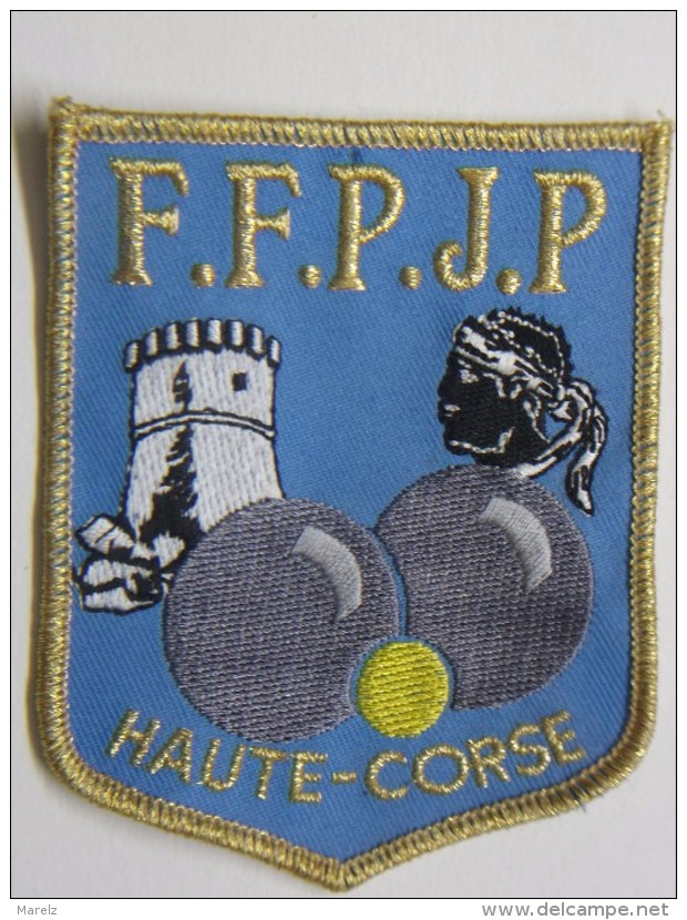 Ecusson Tissu Brodé - HAUTE-CORSE - FFPJP - PETANQUE Et Jeu Provençal - 2B - Tête De MAURE - Ecussons Tissu