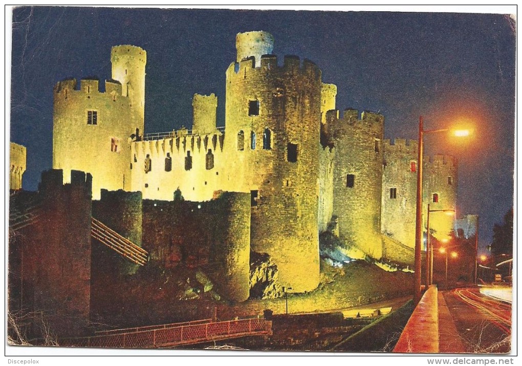 O2715 Conway Castle By Night - Notte Nuit Nacht Noche / Viaggiata 1965 - Caernarvonshire