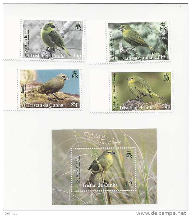 Tristan Da Cunha  2014  Birds - Finches  Set And Minisheet MNH - Other & Unclassified
