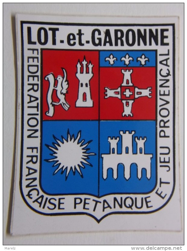Autocollant - Stickers - LOT-et-GARONNE - PETANQUE - Fédération Française Pétanque Et Jeu Provençal - Département 47 - Autocollants