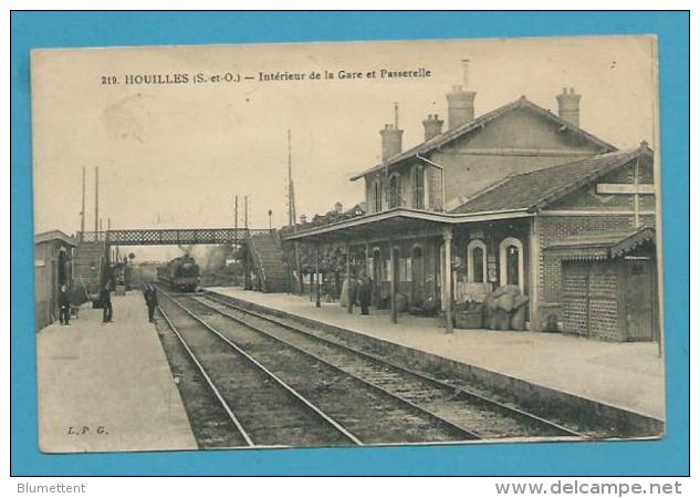 CPA 219- Chemin De Fer Cheminots Arrivée Du Train En Gare De HOUILLES 78 - Houilles