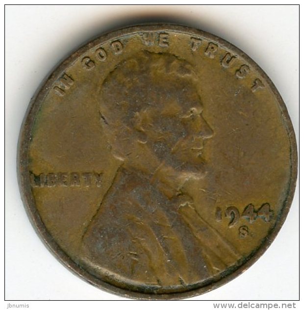 Etats-Unis USA 1 Cent 1944 S KM 132 - 1909-1958: Lincoln, Wheat Ears Reverse