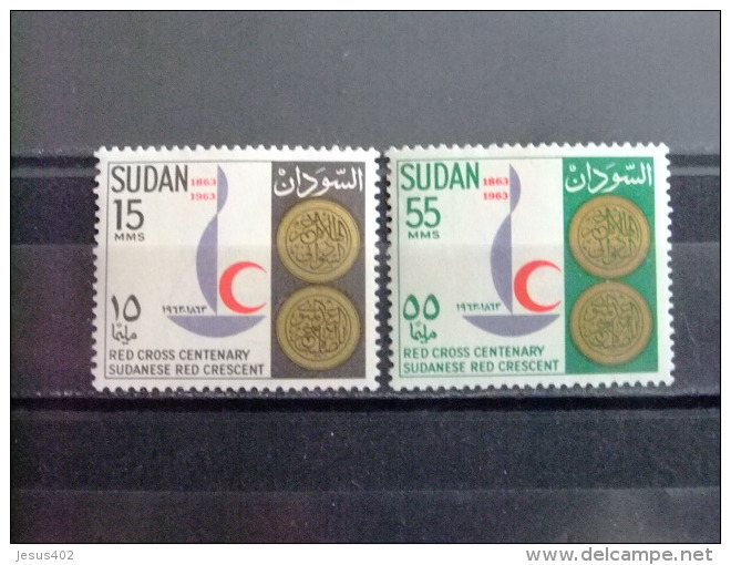 SOUDAN RÉPUBLIQUE SUDAN 1963 CROIX ROUGE Yvert N&ordm; 160 / 161 ** MNH - Sudan (1954-...)