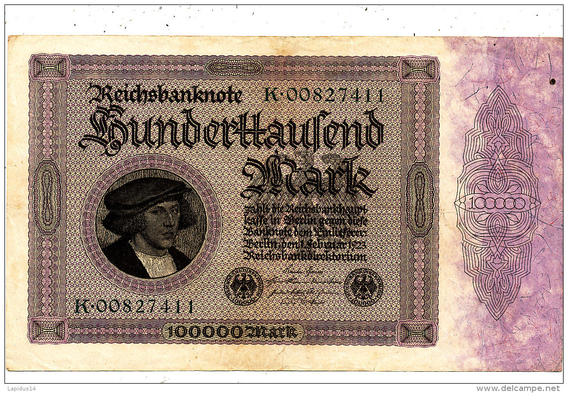 ALLEMAGNE 1 00000 MARK 1923. - 1 Mio. Mark