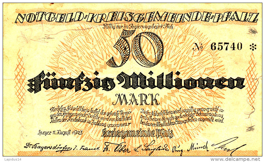 ALLEMAGNE  50 MILLIONEN  MARK 1923. - 50 Mio. Mark