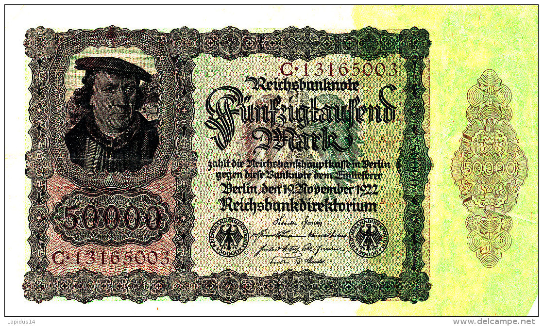 ALLEMAGNE  50000 MARK 1922. - 50.000 Mark