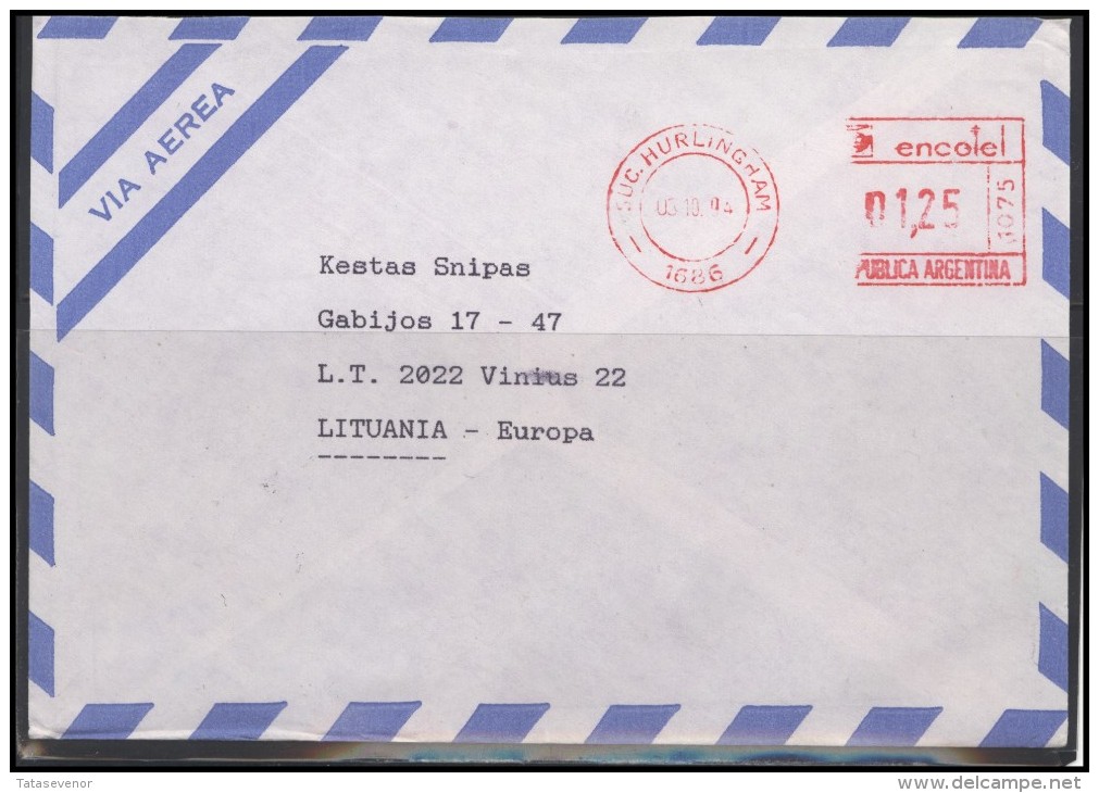 ARGENTINA Postal History EMA Bedarfsbrief Air Mail AR 020 Meter Mark Franking Machine - Storia Postale