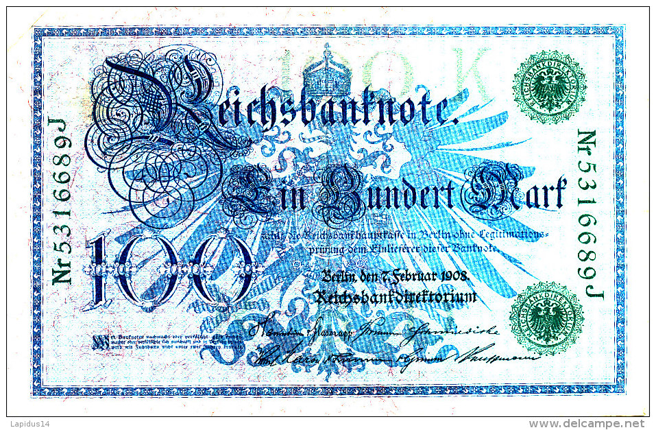 ALLEMAGNE  100 MARK 1908. - 100 Mark