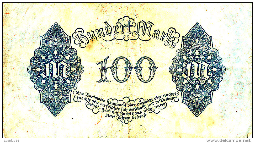 ALLEMAGNE   100 MARK 1922. - 100 Mark