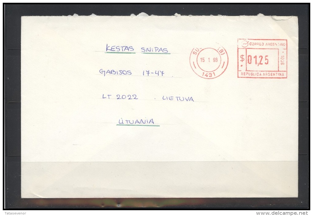 ARGENTINA Postal History EMA Bedarfsbrief Air Mail AR 025 Meter Mark Franking Machine - Storia Postale