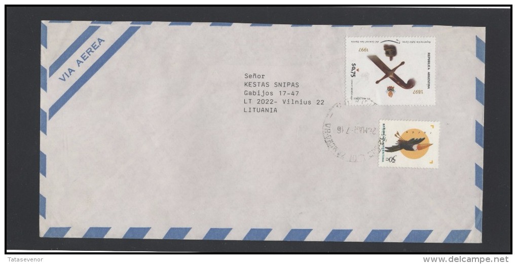 ARGENTINA Postal History Bedarfsbrief Air Mail AR 033 Fauna Birds San Martin Sword - Storia Postale