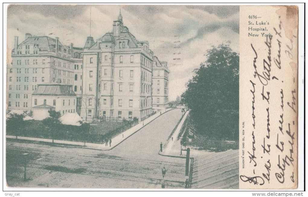 St. Luke's Hospital, New York, 1908 Used Postcard [17047] - Santé & Hôpitaux