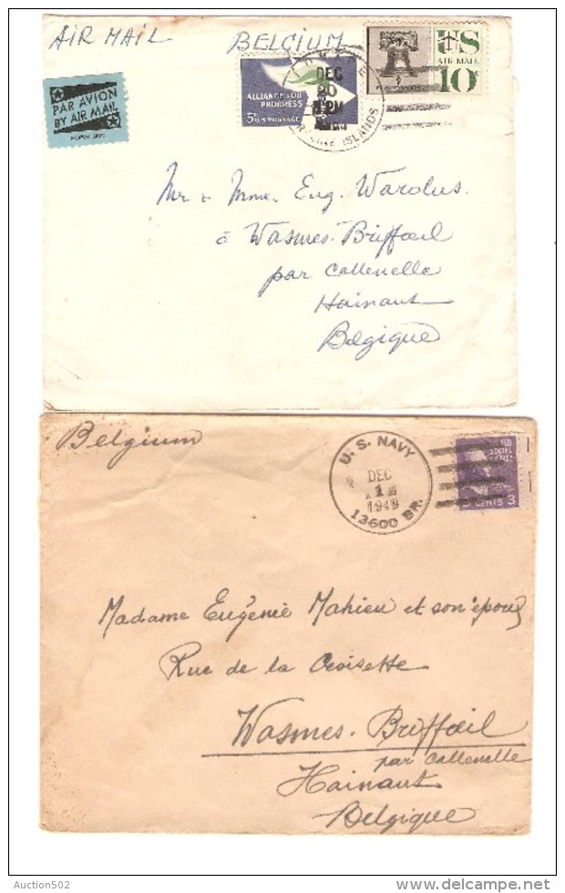 USA Caroline Islands 4 Covers Written From Ponape 1949-55-63-70 To Belgium Scarce PR3022 - Lettres & Documents