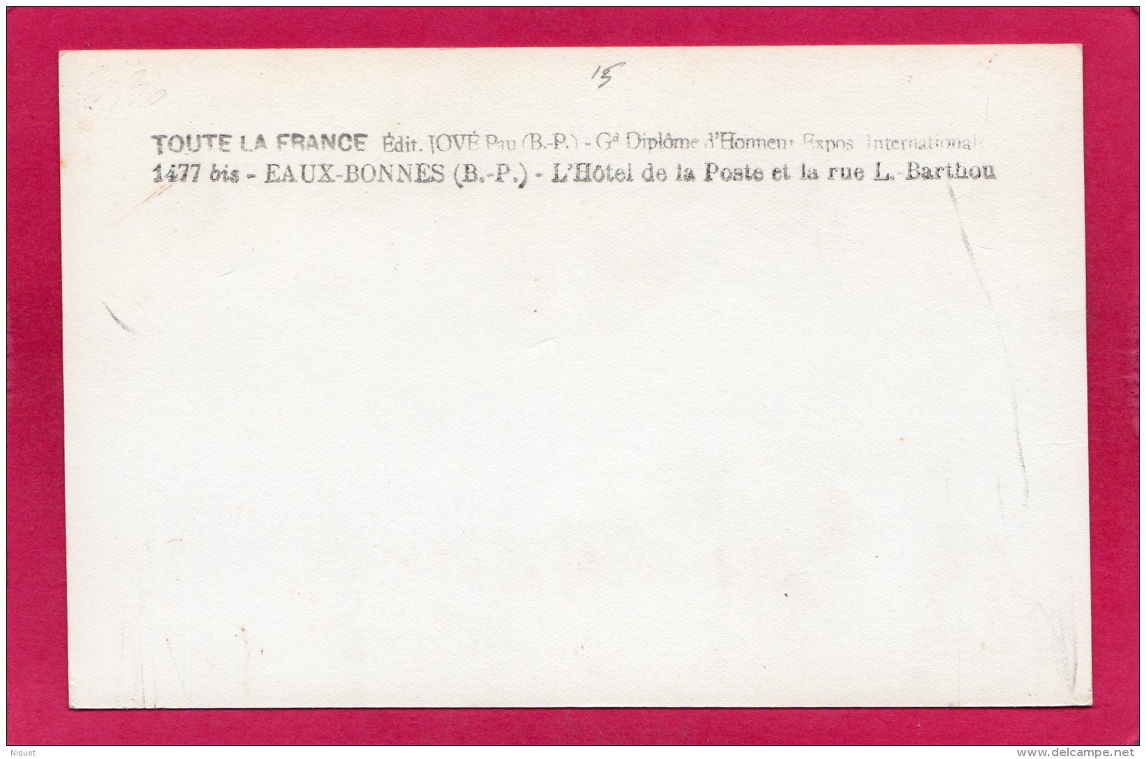 64 PYRENEES-ATLANTIQUES EAUX-BONNES, L'Hôtel De La Poste, Rue L. Barthon, Animée,  (Jové, Pau) - Eaux Bonnes