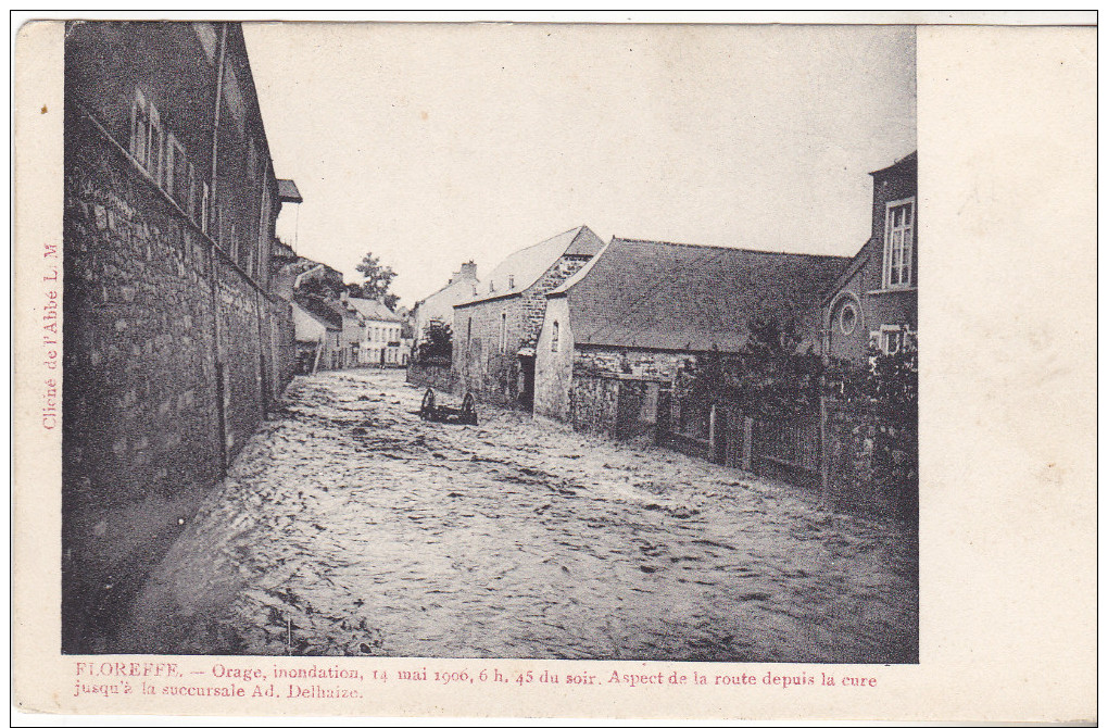 Belgique- Floreffe- Orage, Inondation13 Mai 1906. Aspect De La Route.édit De L'abbé L M. Datée 1906. Tb état - Floreffe