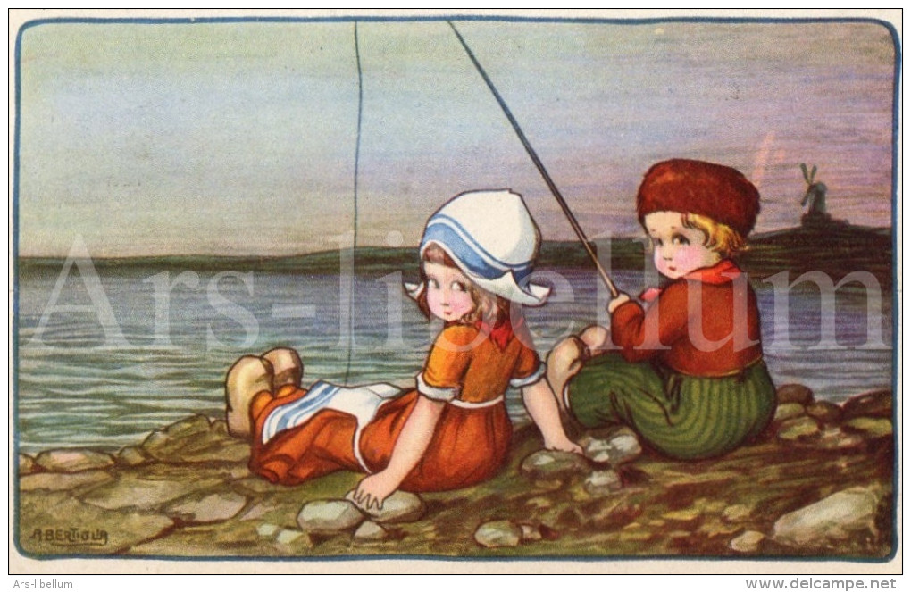 Postcard / CP / Postkaart / Artist A. Bertiglia / Enfants / Children / Hollandse Klederdracht / Ed. Degami / 1924 - Bertiglia, A.