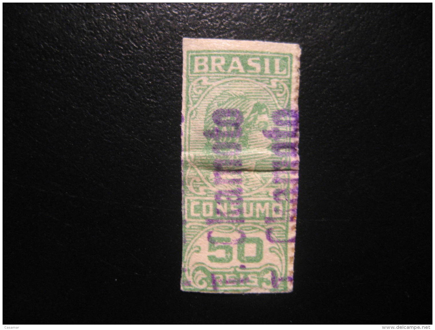 50 Reis Consumo Revenue Fiscal Tax Postage Due Official Brazil Brasil - Postage Due