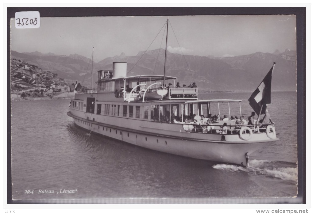 DISTRICT DE LAVAUX /// BATEAU " LEMAN " AU LARGE DE ST SAPHORIN - TB - Saint-Saphorin