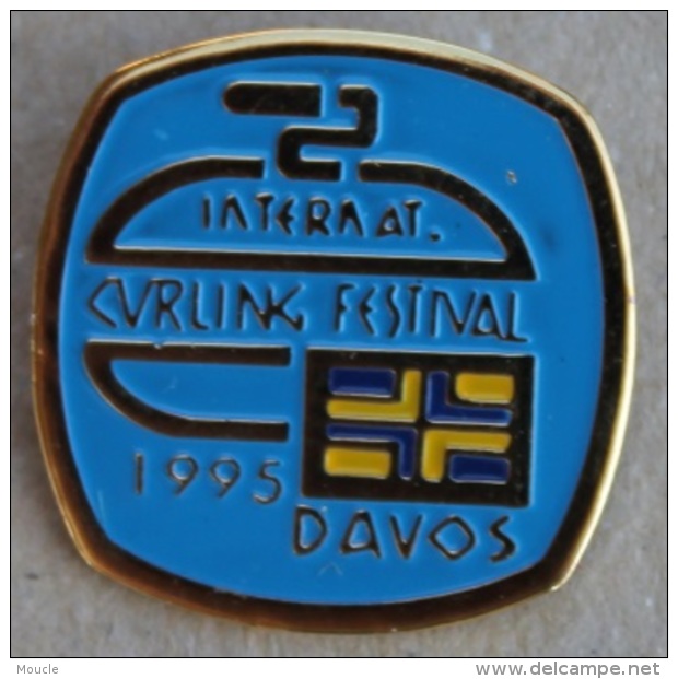 CURLING FESTIVAL INTERNATIONAL DAVOS 1995   CANTON DES GRISONS - SUISSE -  PIERRE - SCHWEIZ - SVIZZERA    -    (BRUN) - Sports D'hiver