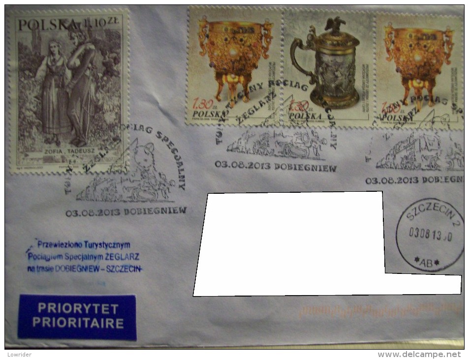 Poland Heritage Railway (railroad) From Dobiegniew To Szczecin, Pictorial Postmarks Of Steam Engine 2013 - Briefe U. Dokumente