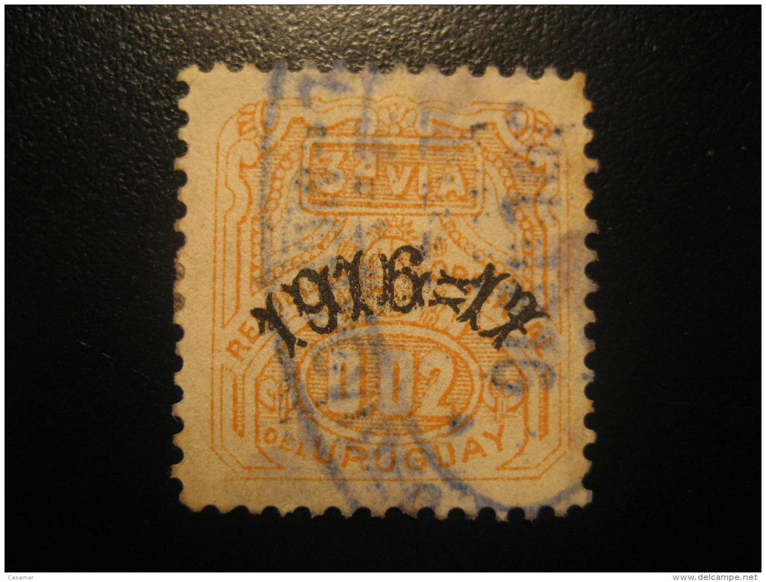 1916 1917 3&ordf; Via 0,02 Revenue Fiscal Tax Postage Due Official URUGUAY - Uruguay