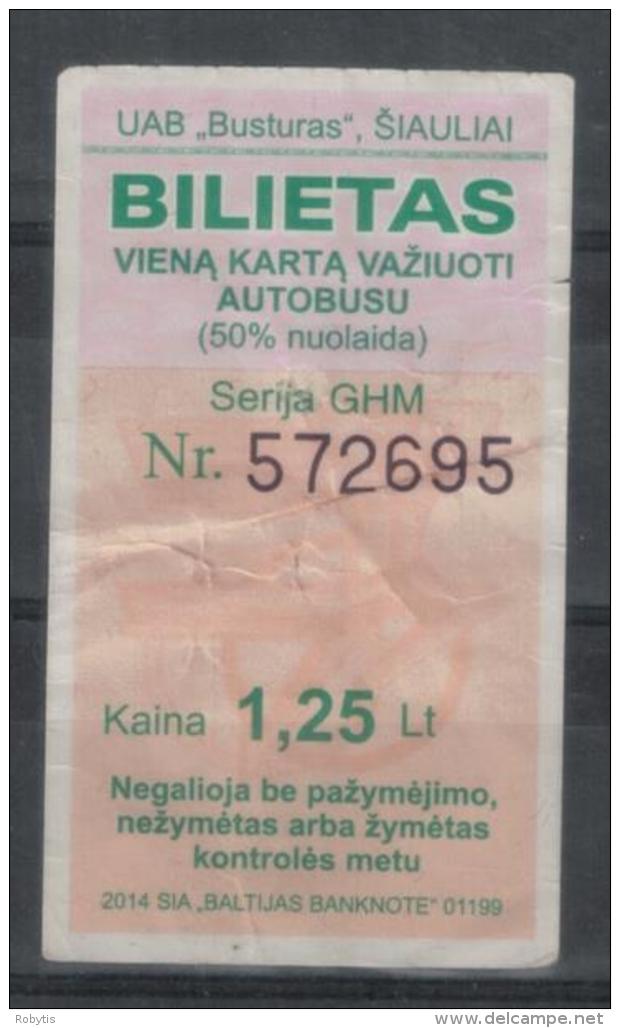 Lithuania Siauliai Bus Ticket One-way Ticket 2014 - Europa