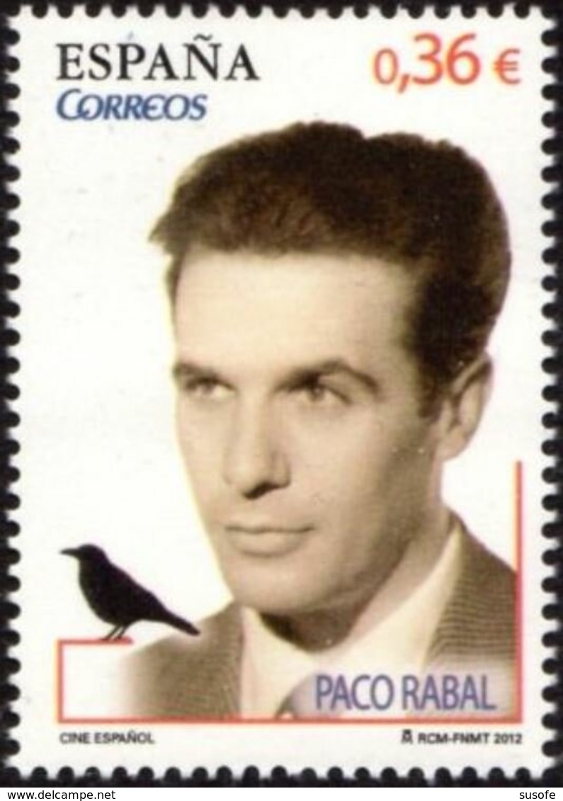 España 2012 Edifil 4721 Sello ** Cine Español Paco Rabal (1926-2001) Actor Michel 4689 Yvert 4394 Spain Stamps Timbre - Nuevos