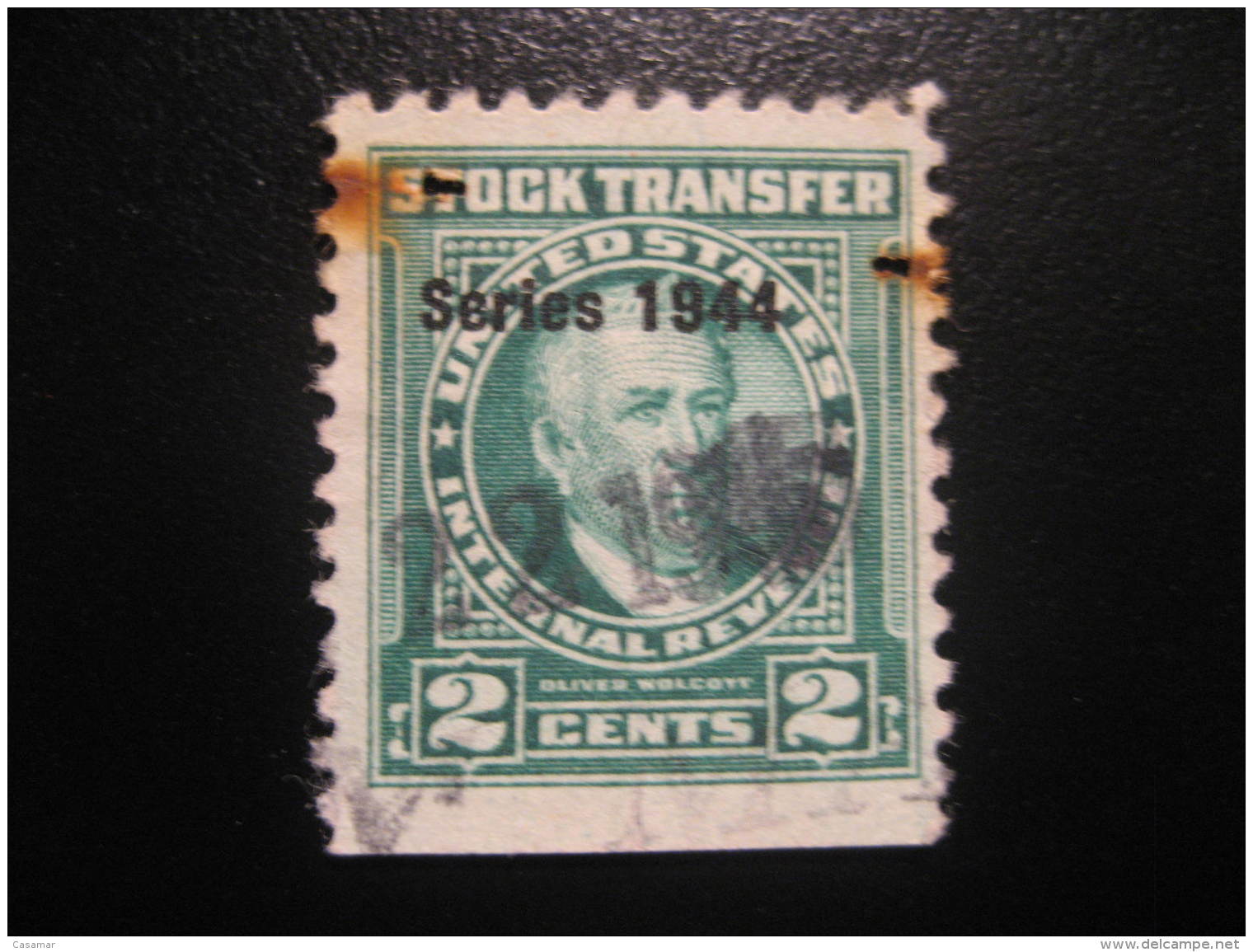 STOCK TRANSFER Series 1944 Internal 2 Cents Revenue Fiscal Tax Postage Due Official USA - Fiscali