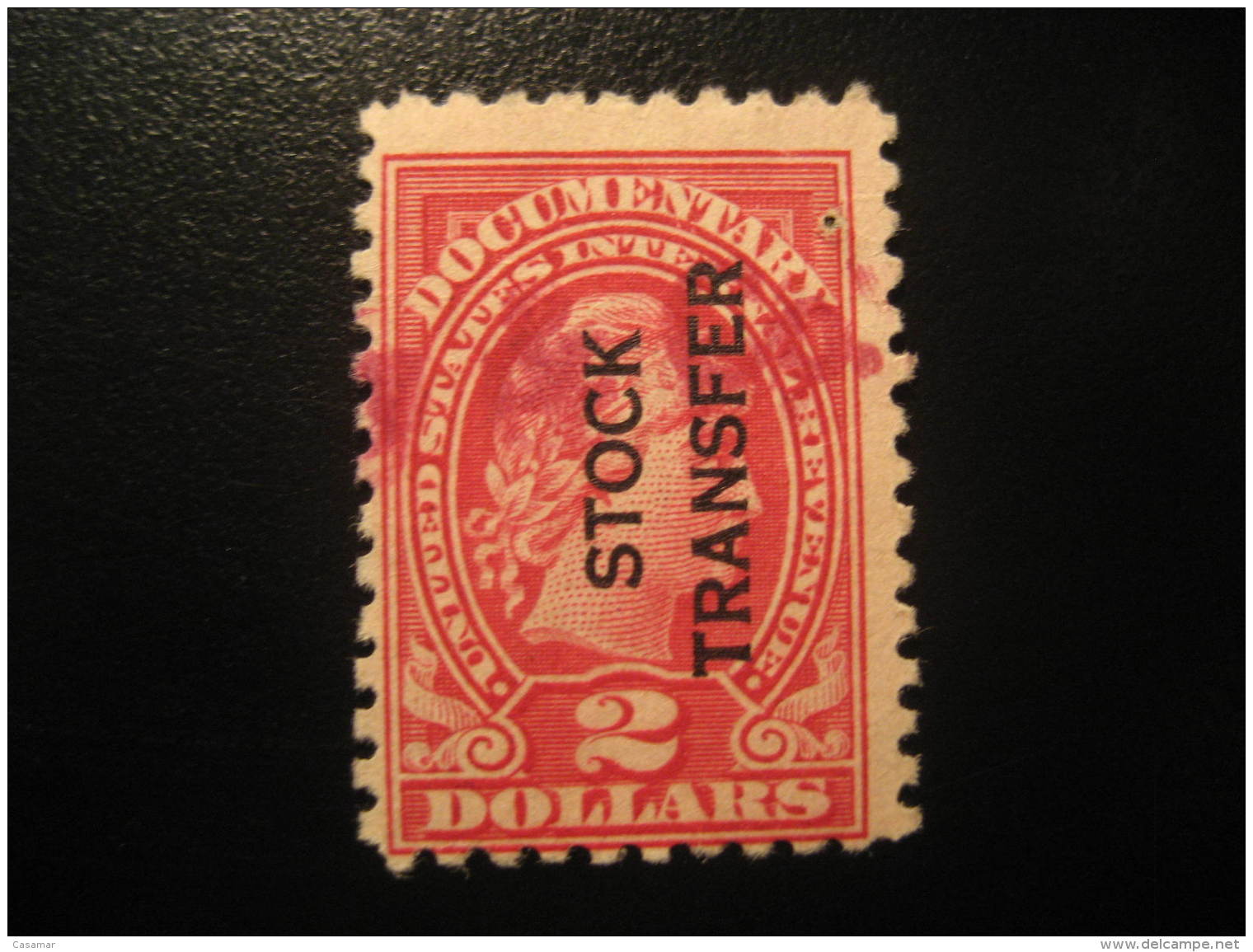 STOCK TRANSFER Internal DOCUMENTARY 2 Dollar Revenue Fiscal Tax Postage Due Official USA - Steuermarken